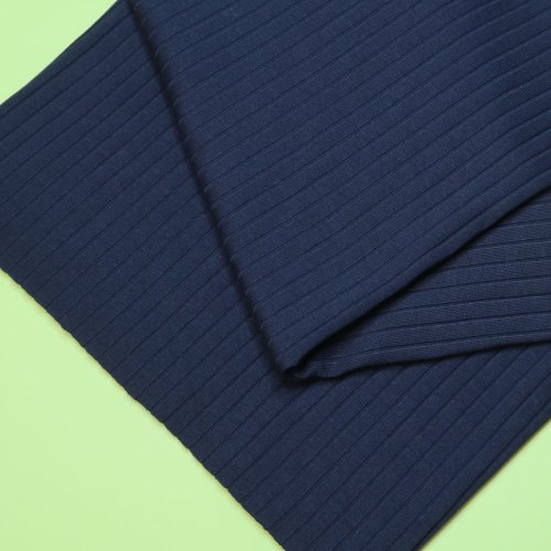 RESTSTÜCK 0,90m !!! - Bio Rib Jersey - Wide Derby - indigo night - Mind the Maker