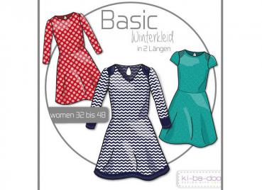 Papierschnittmuster -  Basic Winterkleid - Damen - Kibadoo