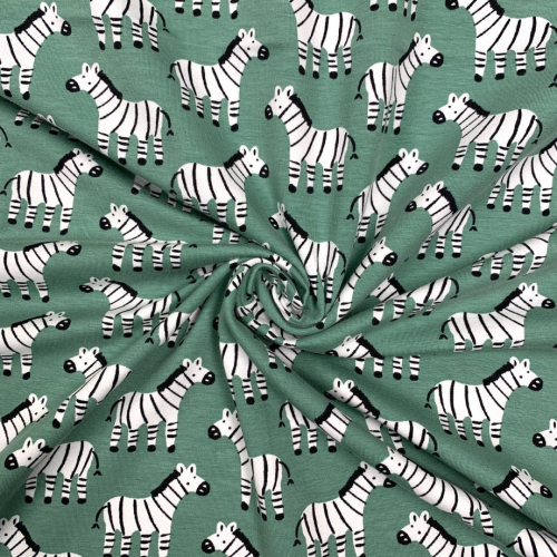 RESTSTÜCK 0,50m !!! - Bio Jersey - Zebra - mint
