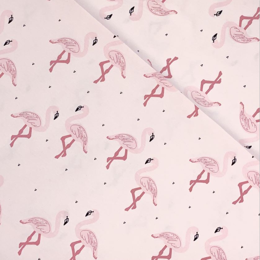 - petal 1,40m Bloome pink - RESTSTÜCK Bio - Flocking - !!! Copenhagen Jersey LIDANI Flamingos -