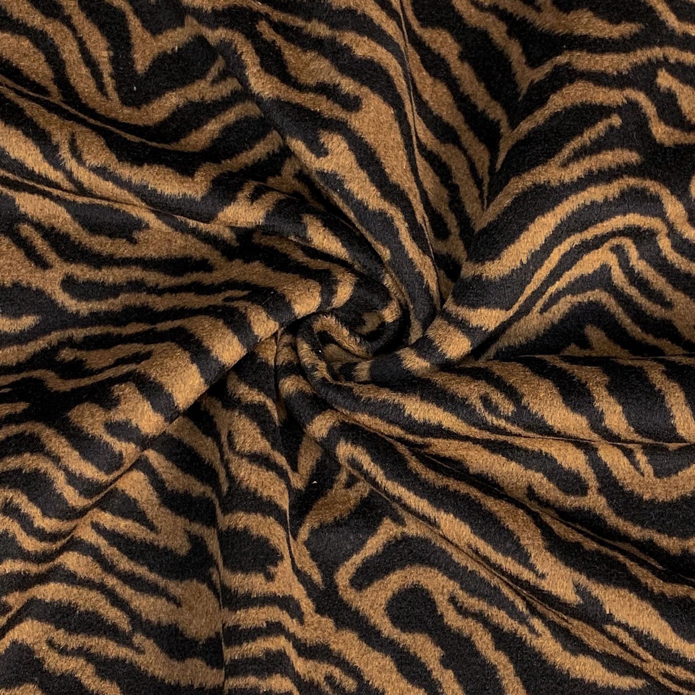 LIDANI - RESTSTÜCK 1,60m !!! - Mantelstoff - Zebra - braun 