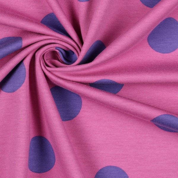French Terry - Big Dots - fuchsia
