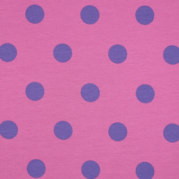 French Terry - Big Dots - fuchsia