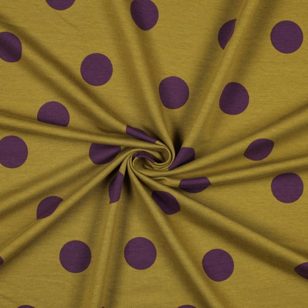 French Terry - Big Dots - dark ochre