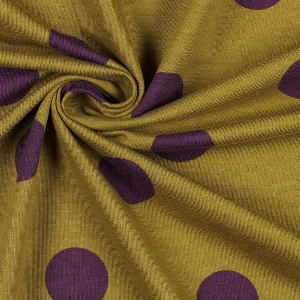 French Terry - Big Dots - dark ochre