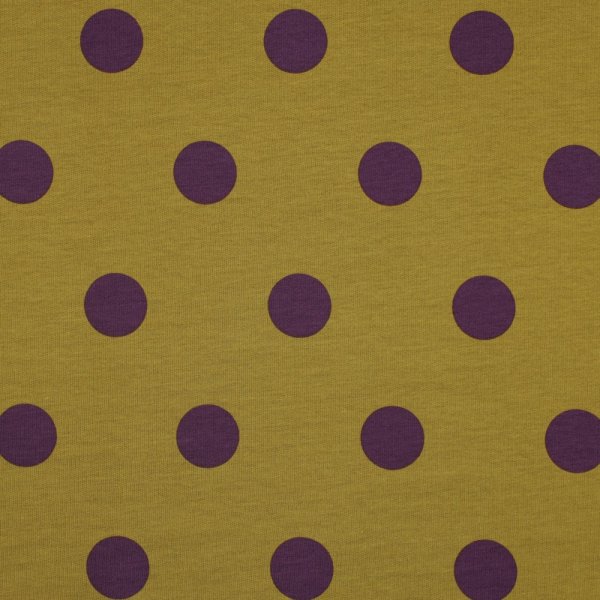 French Terry - Big Dots - dark ochre