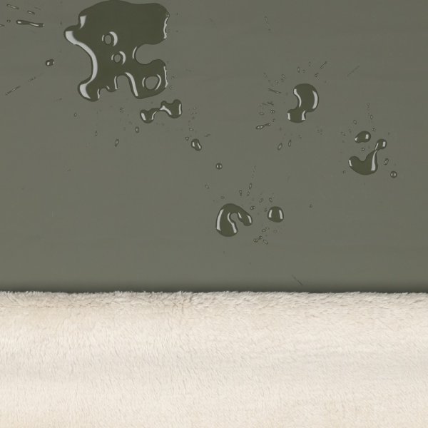 RESTSTÜCK 0,60m !!! - Outdoor Jackenstoff mit Plüschabseite - Mik - khaki