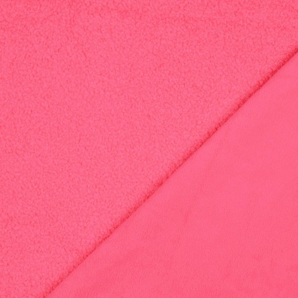 RESTSTÜCK 0,40m !!! - Double Sided - Teddy Fleece - pink neon