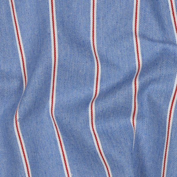 Baumwoll Denim - Big Stripes - light blue