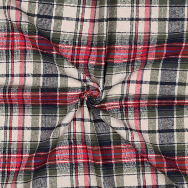 Flanell - Idan Karo - rot/olive/dunkelblau