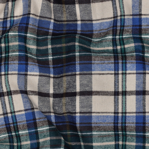 Flanell - Idan Karo - beige/blau/anthrazit