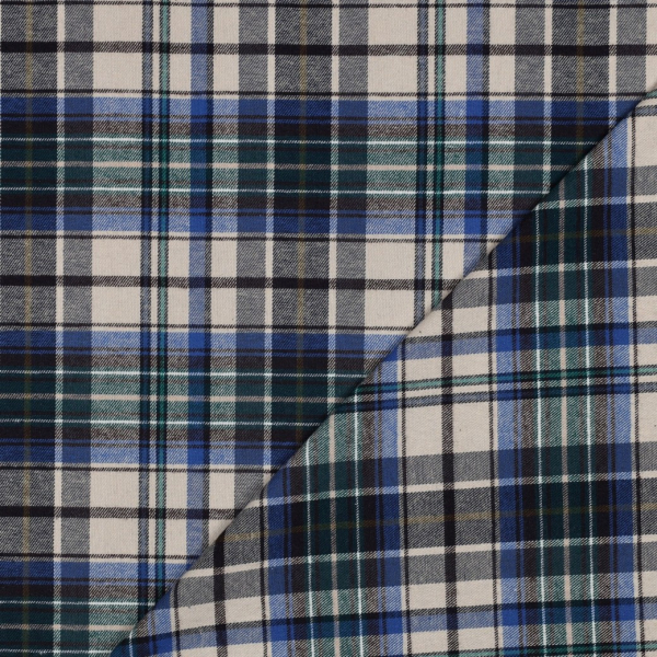 Flanell - Idan Karo - beige/blau/anthrazit