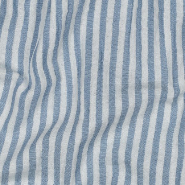 Musselin - Piero Streifen - garngefärbt - hellblau/weiß