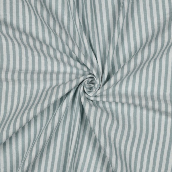 Musselin - Piero Streifen - garngefärbt - mint/weiß