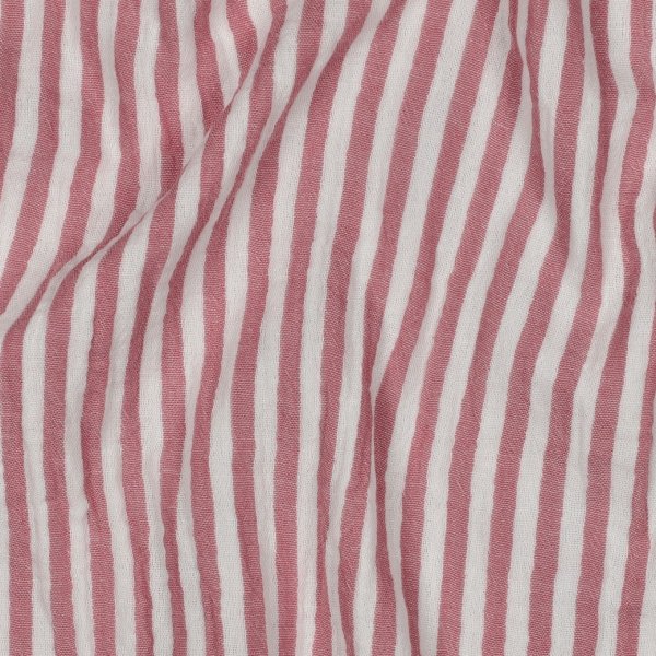 Musselin - Piero Streifen - garngefärbt - rosa/weiß