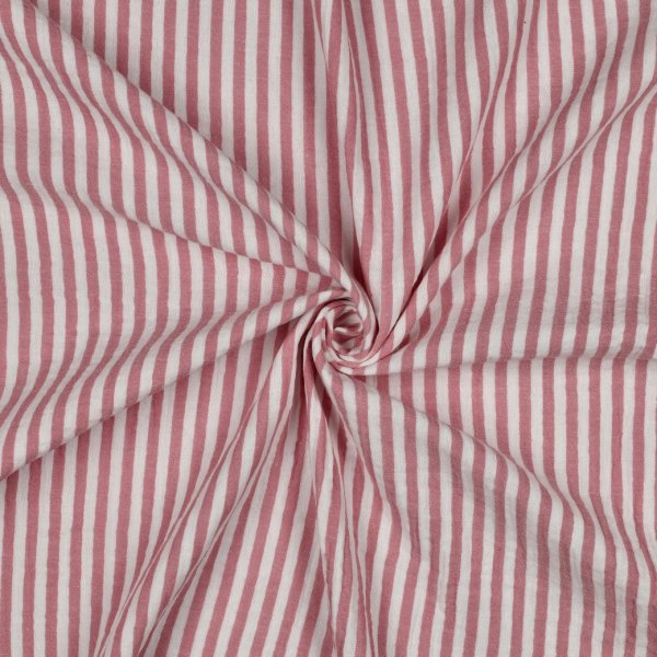 Musselin - Piero Streifen - garngefärbt - rosa/weiß