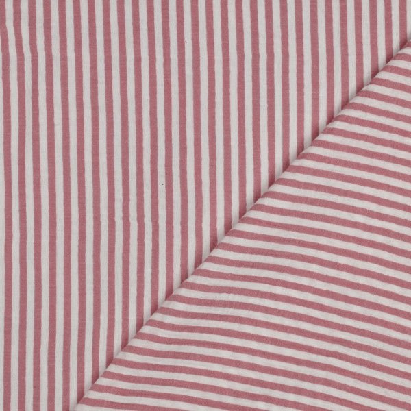 Musselin - Piero Streifen - garngefärbt - rosa/weiß