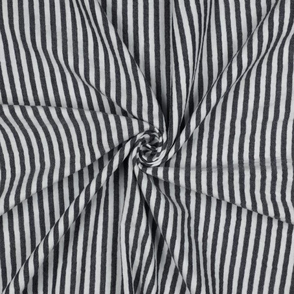 Musselin - Piero Streifen - garngefärbt - marine/weiß