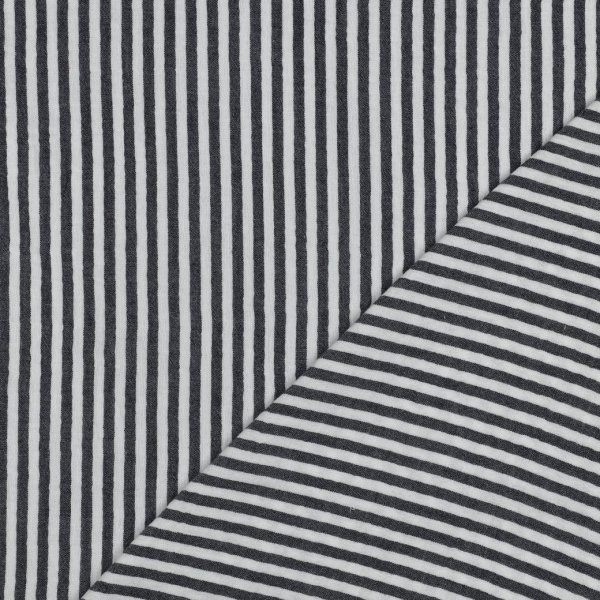 Musselin - Piero Streifen - garngefärbt - marine/weiß