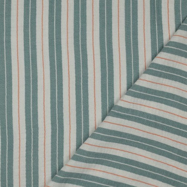 Musselin - Tarian Streifen - hellmint/grün/orange