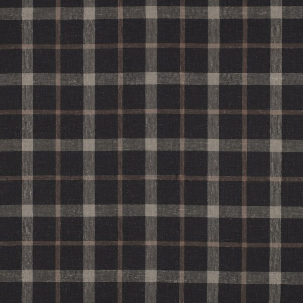 Viskose Leinen - Arthur Check - anthrazit/beige