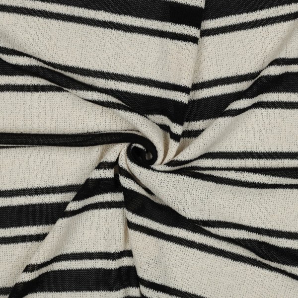 Sommerstrick - Big Black Stripe - creme/black