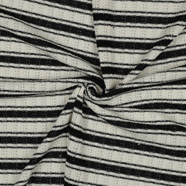Sommerstrick - Small Black Stripe - creme/black