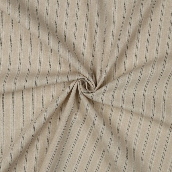 Viskose Leinen - Tira Streifen - grau lurex/ sand