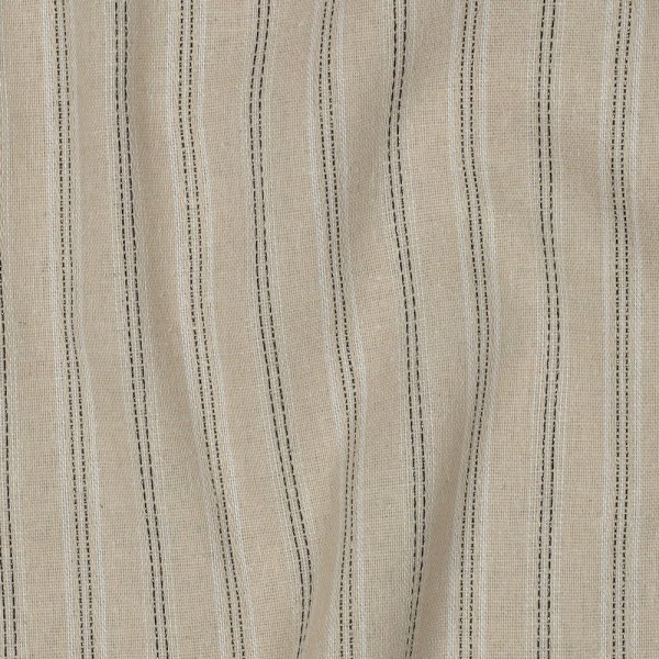 Viskose Leinen - Tira Streifen - grau lurex/ sand