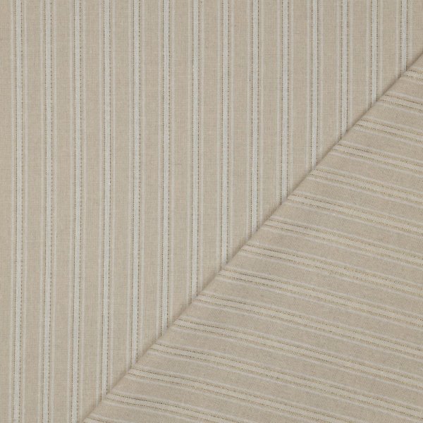 Viskose Leinen - Lysira Streifen - gold lurex/sand