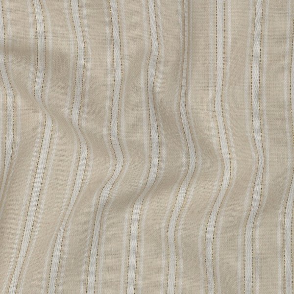 Viskose Leinen - Lysira Streifen - gold lurex/sand