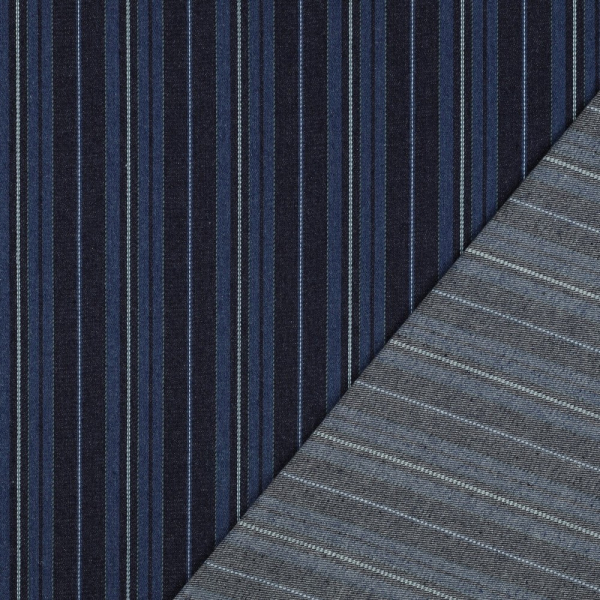 RESTSTÜCK 1,30m !!! - Denim - Thade Stripes - indigo blau