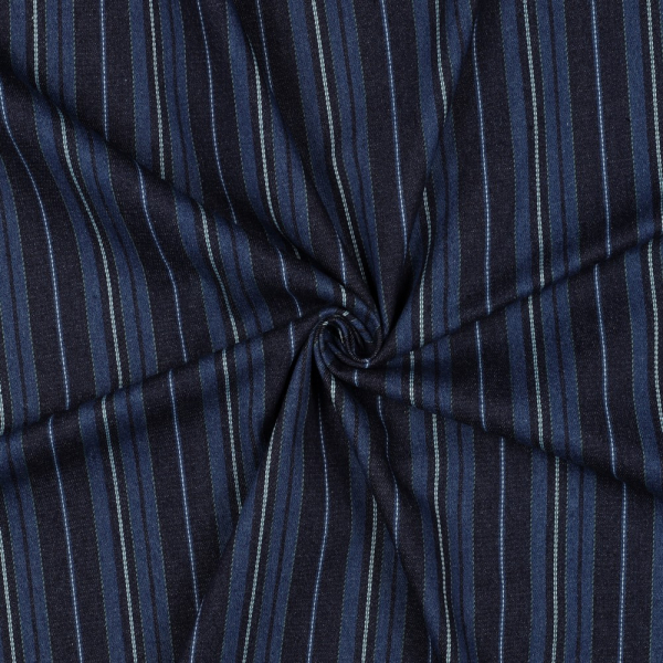 RESTSTÜCK 1,30m !!! - Denim - Thade Stripes - indigo blau