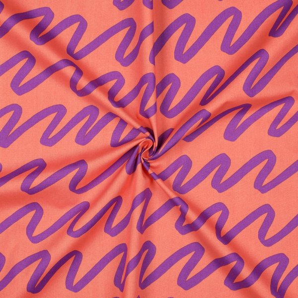 Feine Baumwoll Popeline - Making Waves - coral purple - Nerida Hansen
