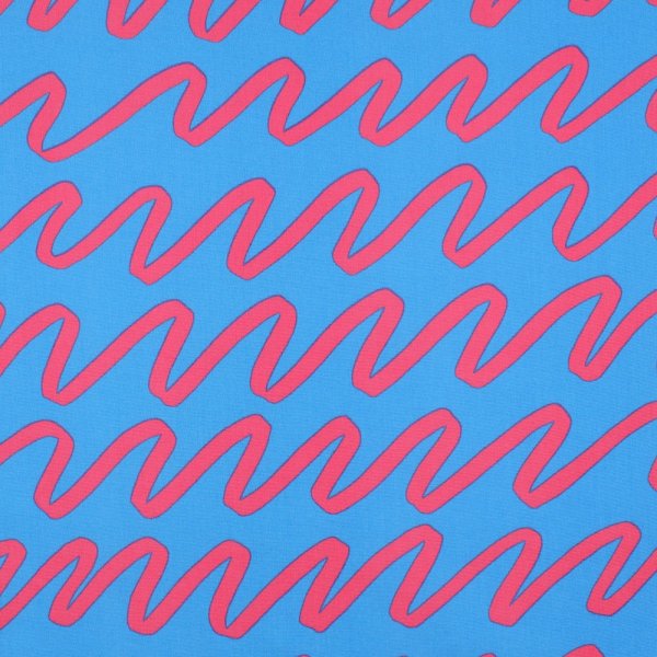 Feine Baumwoll Popeline - Making Waves - blue pink - Nerida Hansen