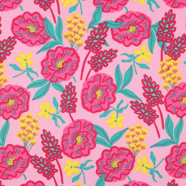 Feine Baumwoll Popeline - Fresh Flowers - rose pink - Nerida Hansen