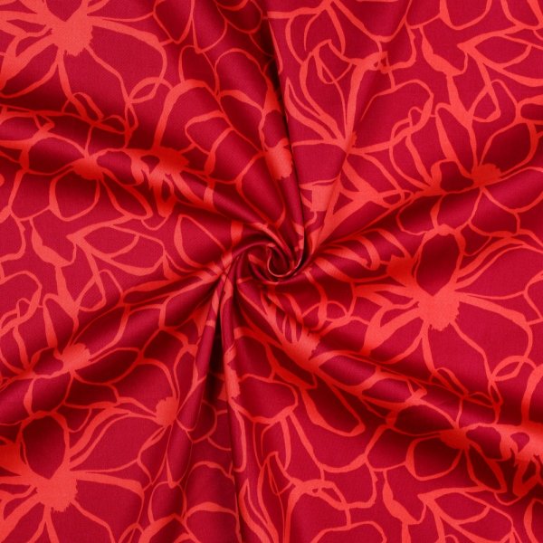 Baumwoll Satin - Magnolia - magenta - Nerida Hansen