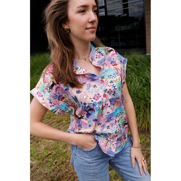 RESTSTÜCK 1,40m !!! - Feine Baumwoll Popeline - Sunshine - lavender - Nerida Hansen