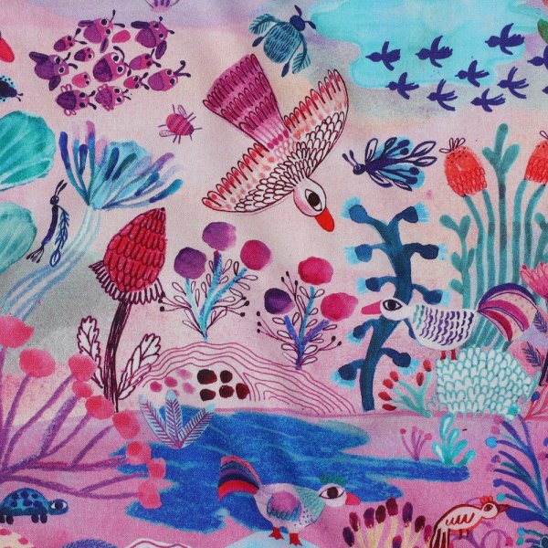 RESTSTÜCK 1,40m !!! - Feine Baumwoll Popeline - Sunshine - lavender - Nerida Hansen