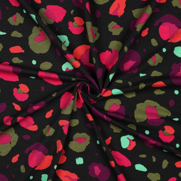 RESTSTÜCK 0,50m !!! - Bio Jersey - Animal - jet black - Nerida Hansen