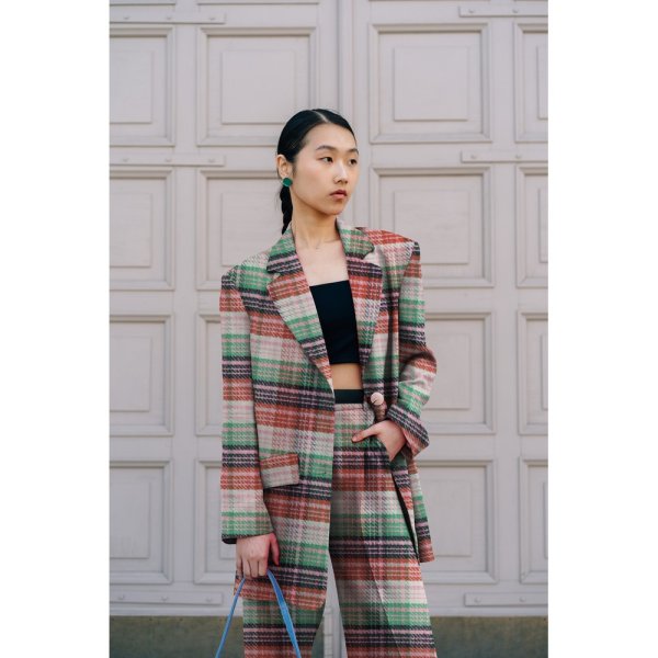 RESTSTÜCK 0,50m !!! - Mantelstoff - Brushed Checks - rose