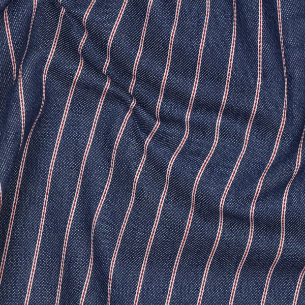 Baumwoll Denim - Small Stripes - dark blue