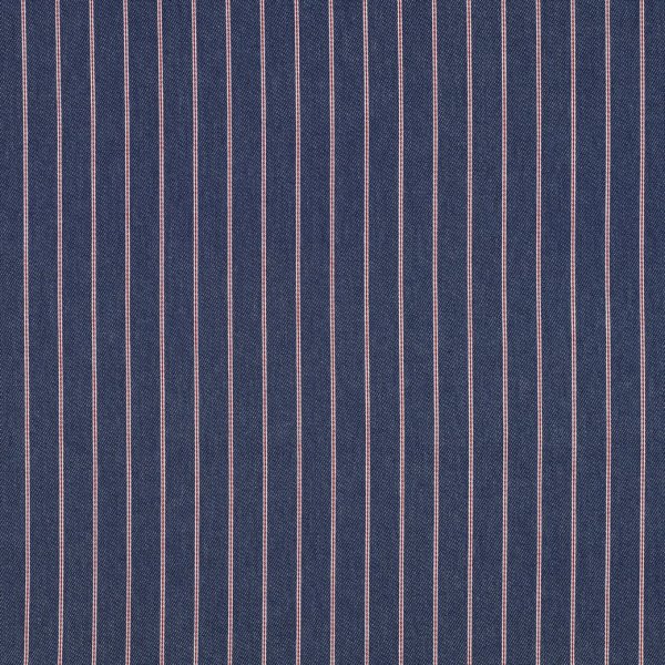 Baumwoll Denim - Small Stripes - dark blue