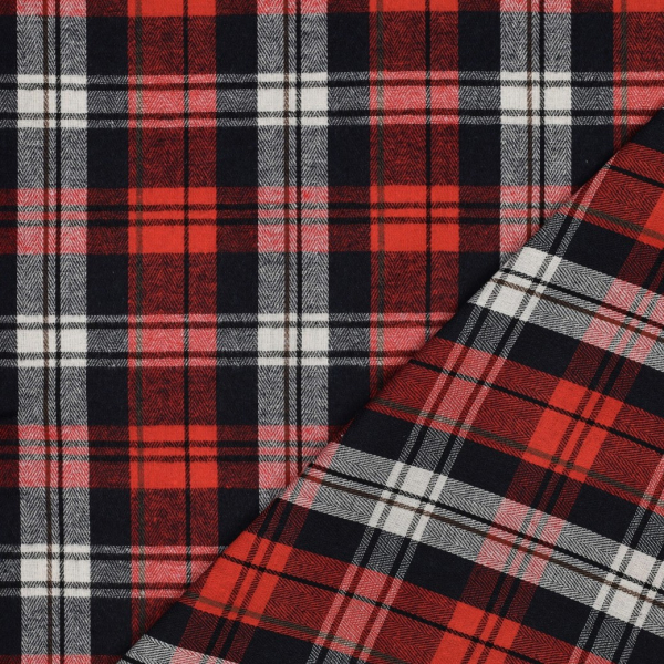Flanell - Darvin Karo - rot/dunkelblau