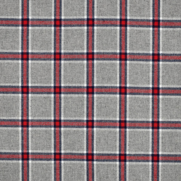 Flanell - Jarred Karo - grau/marine/rot