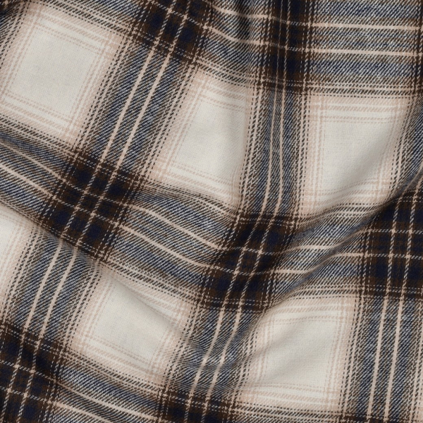 Flanell - Claude Karo - sand/blau/braun
