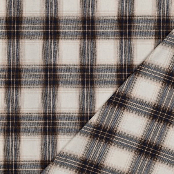 Flanell - Claude Karo - sand/blau/braun
