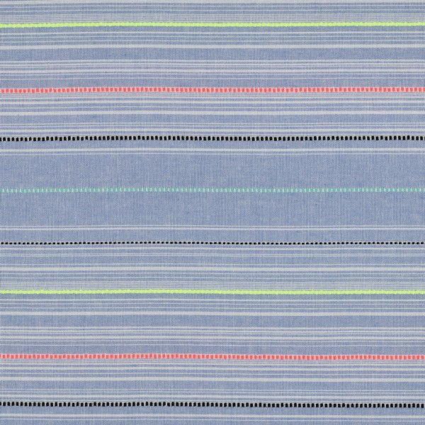 Baumwollgemisch - Valida Streifen - denim/neon