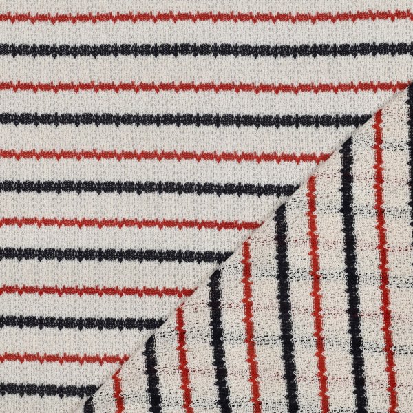 Sommerstrick - Selene Streifen - ecru/marine/rost