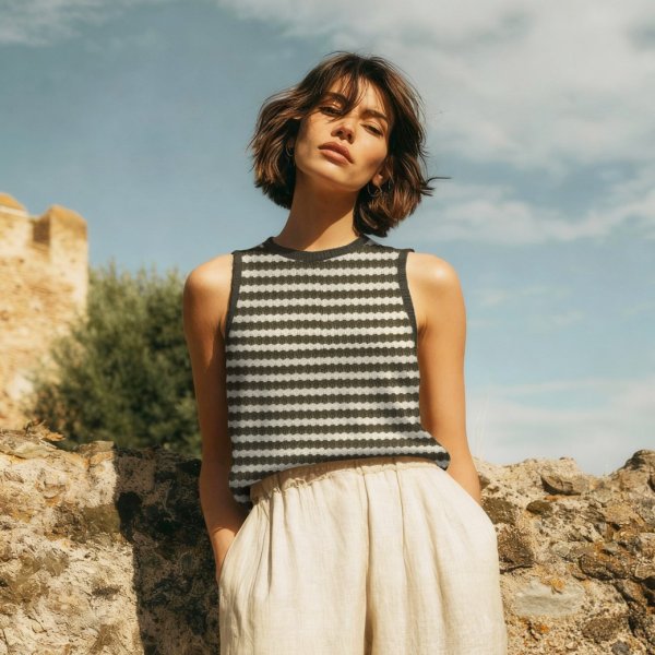 Sommerstrick - Nerissa - olive/ecru